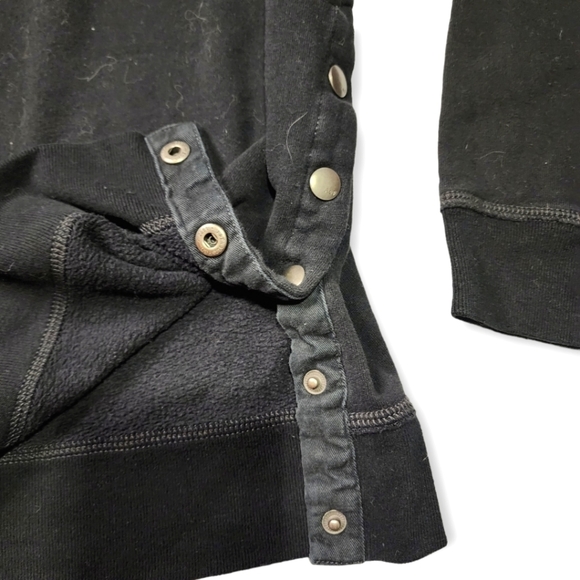 Abercrombie & Fitch Small Long Sleeve Sweater Snap Buttons Black Cotton Mix - Picture 3 of 7